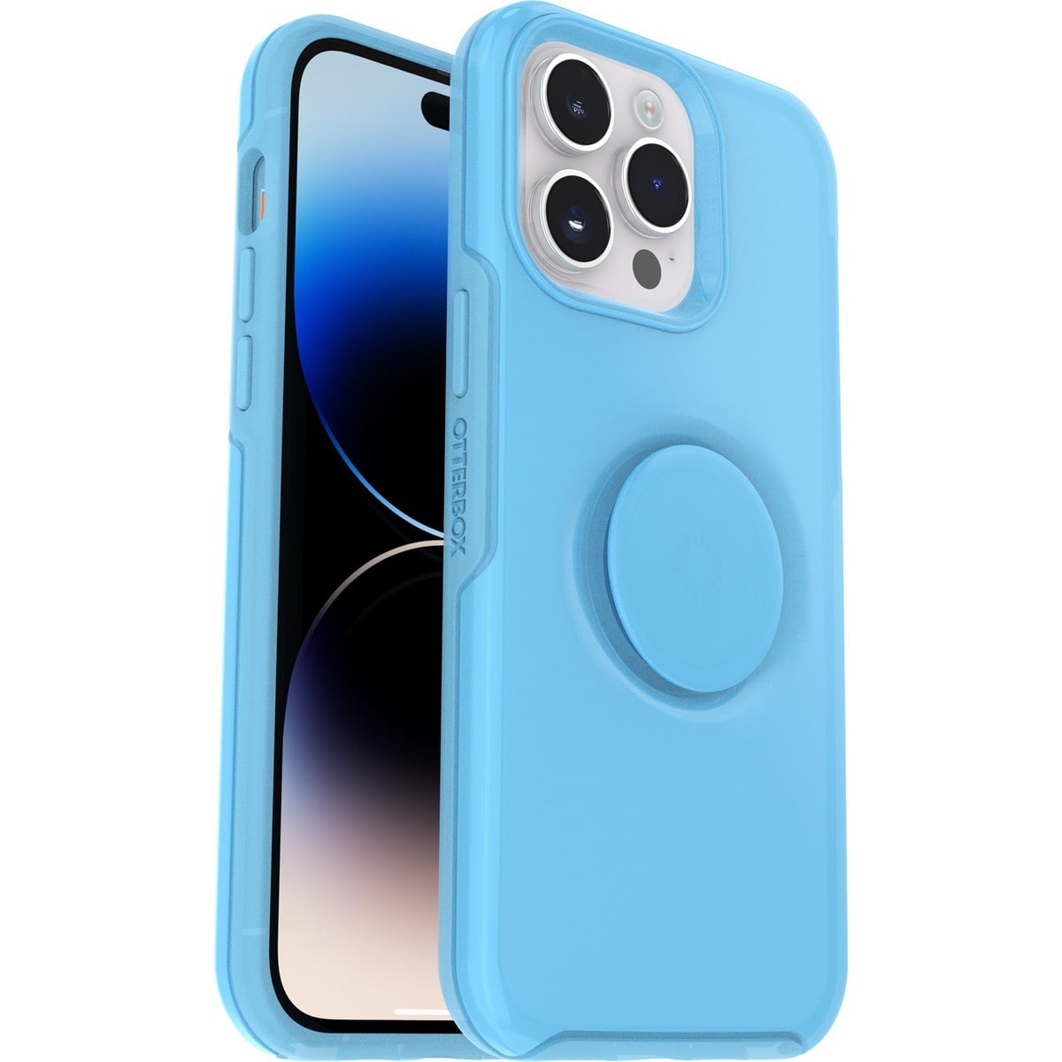 [OUTLET] iPhone 14 Pro Max スマホケース スマホカバー スマホグリップ/スマホスタンド内蔵 シアン(ブルー) OtterBox[オッターボックス] OTTER+POP Symmetry[オッター・ポップ シンメトリー] (77-88820)