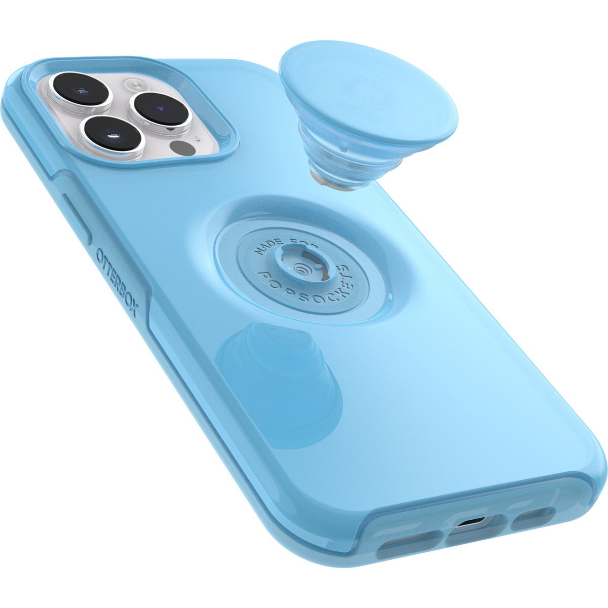[OUTLET] iPhone 14 Pro Max スマホケース スマホカバー スマホグリップ/スマホスタンド内蔵 シアン(ブルー) OtterBox[オッターボックス] OTTER+POP Symmetry[オッター・ポップ シンメトリー] (77-88820)