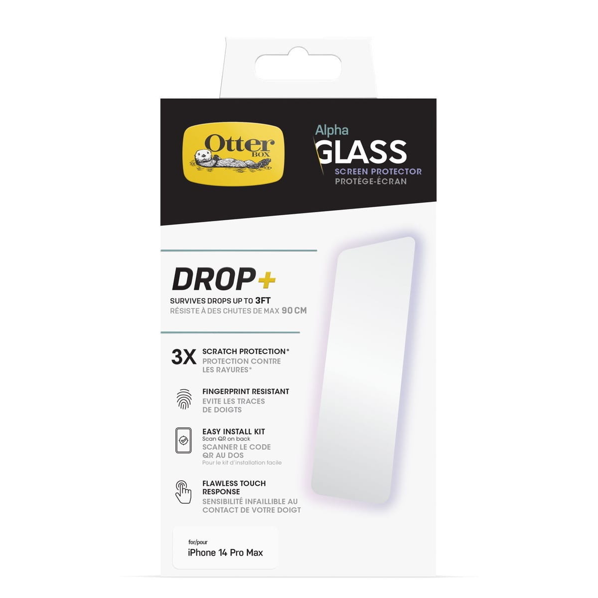 [OUTLET] iPhone 14 Pro Max フィルム Alpha Glass Antimicrobial 抗菌性 OtterBox オッターボックス (77-89310)