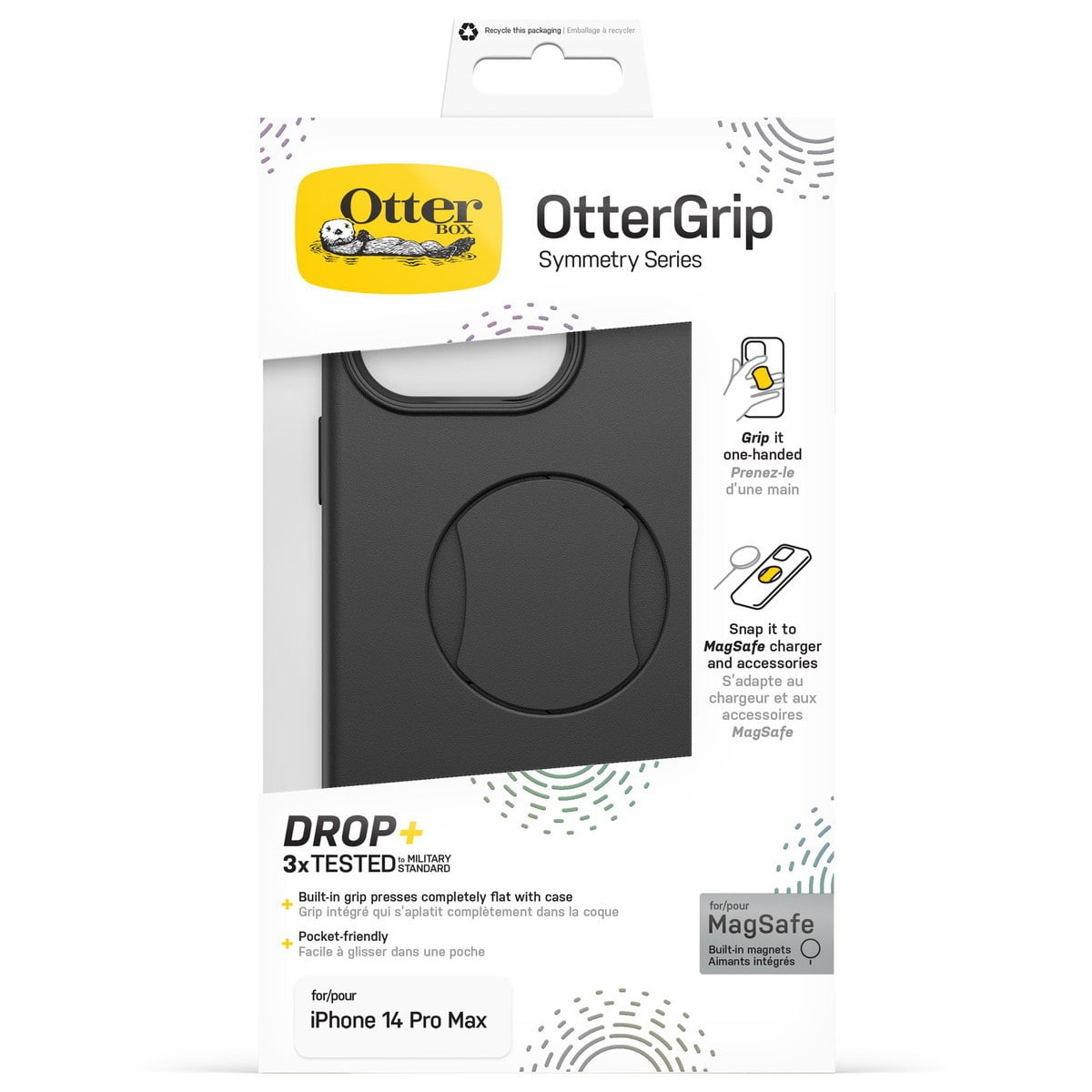 [OUTLET] iPhone 14 Pro Max スマホケース スマホカバー グリップ＆スタンド内蔵 MagSafe対応 耐衝撃 Black(ブラック) OtterBox[オッターボックス] OtterGrip Symmetry[オッターグリップ シンメトリー] (77-89363)