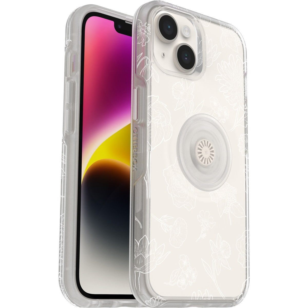 [OUTLET] iPhone 14 スマホスマホケース スマホカバー スマホグリップ/スマホスタンドスタンド内蔵 Clear/flower(クリア/フラワー) OtterBox[オッターボックス] OTTER + POP Symmetry[オッター・ポップ シンメトリー] (77-89714)