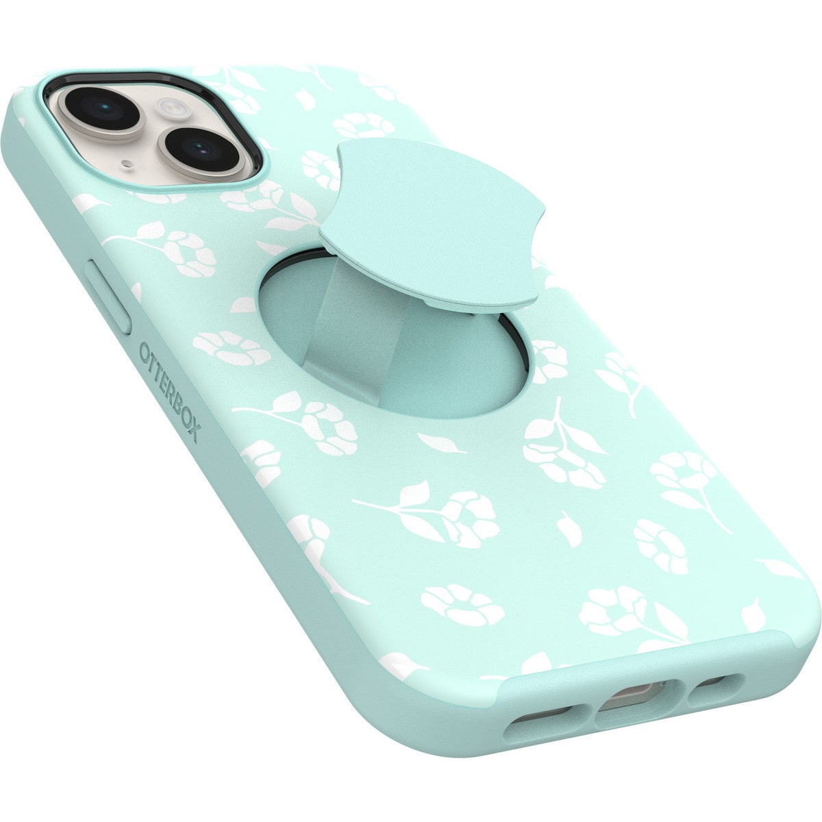 [OUTLET] iPhone 14 スマホケース スマホカバー グリップ＆スタンド内蔵 MagSafe対応 耐衝撃 ポピーバイザシー(グリーン/花柄) OtterBox[オッターボックス] OtterGrip Symmetry[オッターグリップ シンメトリー] (77-89881)