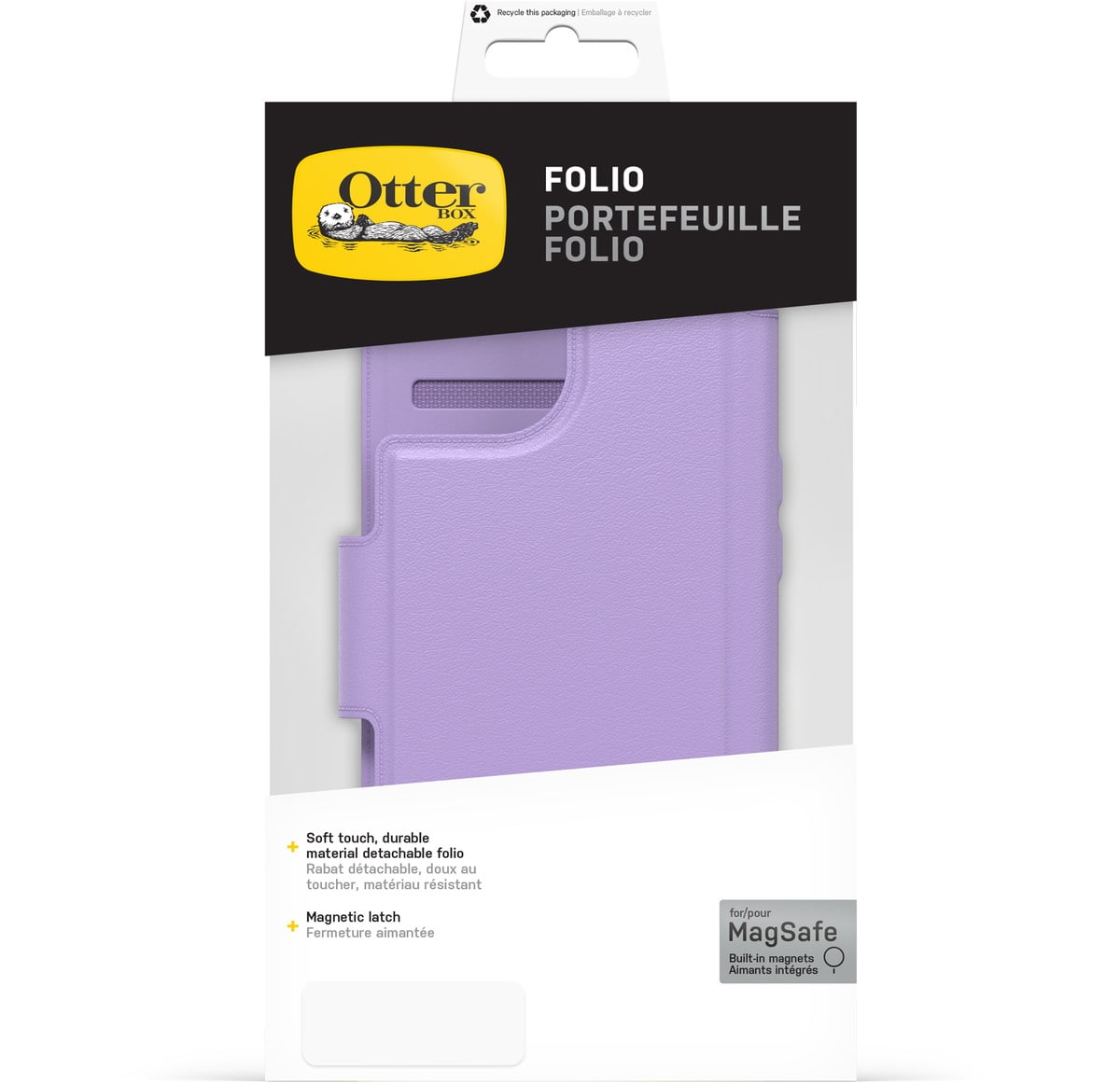 [OUTLET] iPhone 14 スマホケース スマホカバー Booklet MagSafe 耐衝撃 手帳型 カードが入る アイライラックユー(パープル) OtterBox[オッターボックス] Folio[フォリオ] (77-90221)