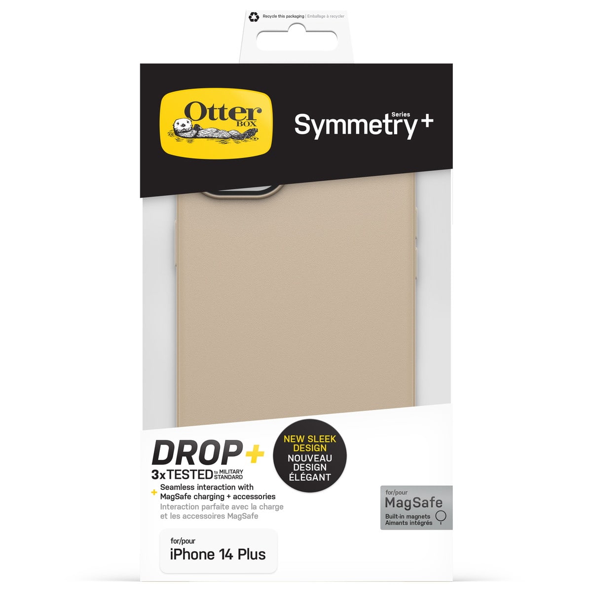 [OUTLET] iPhone 14 Plus スマホケース スマホカバー MagSafe対応 耐衝撃 ドントイーブンチャイ(ベージュ) OtterBox[オッターボックス] Symmetry Plus[シンメトリー プラス] (77-90727)