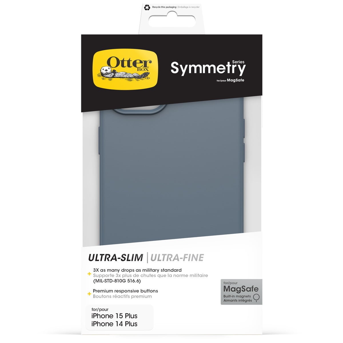 [OUTLET] iPhone 15 Plus スマホケース スマホカバー 耐衝撃 MagSafe対応 ブルーティフル(ブルー/ネイビー) OtterBox[オッターボックス] Symmetry MagSafe[シンメトリー マグセーフ]  (77-92871)
