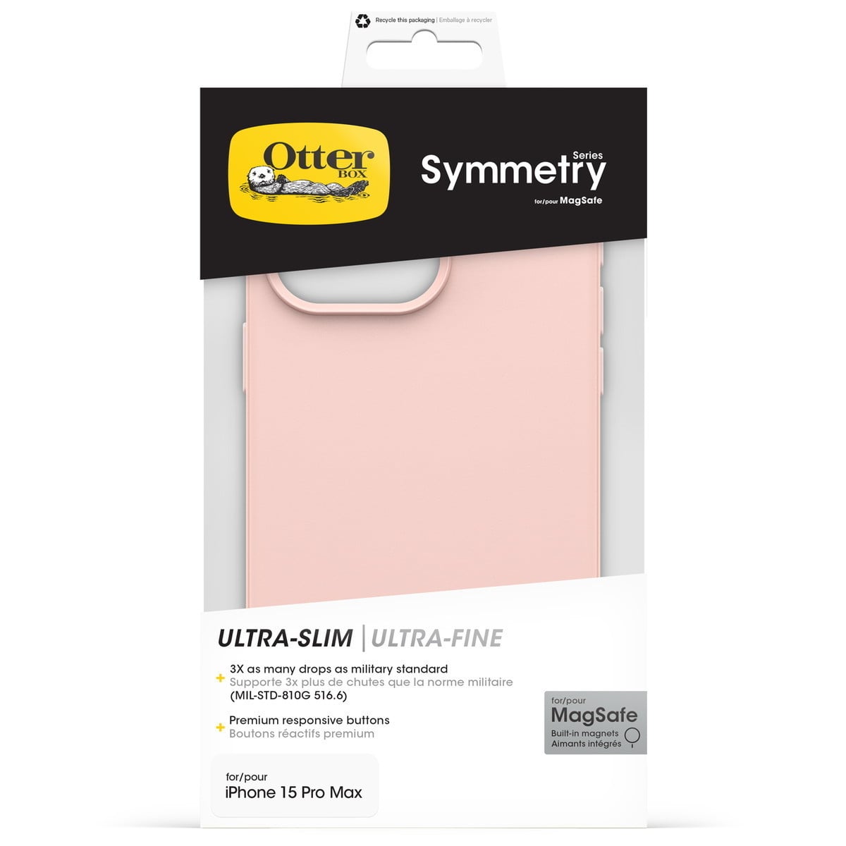 [OUTLET] iPhone 15 Pro Max スマホケース スマホカバー 耐衝撃 MagSafe対応 バレーシューズ(ピンク) OtterBox[オッターボックス] Symmetry MagSafe[シンメトリー マグセーフ] (77-92914)