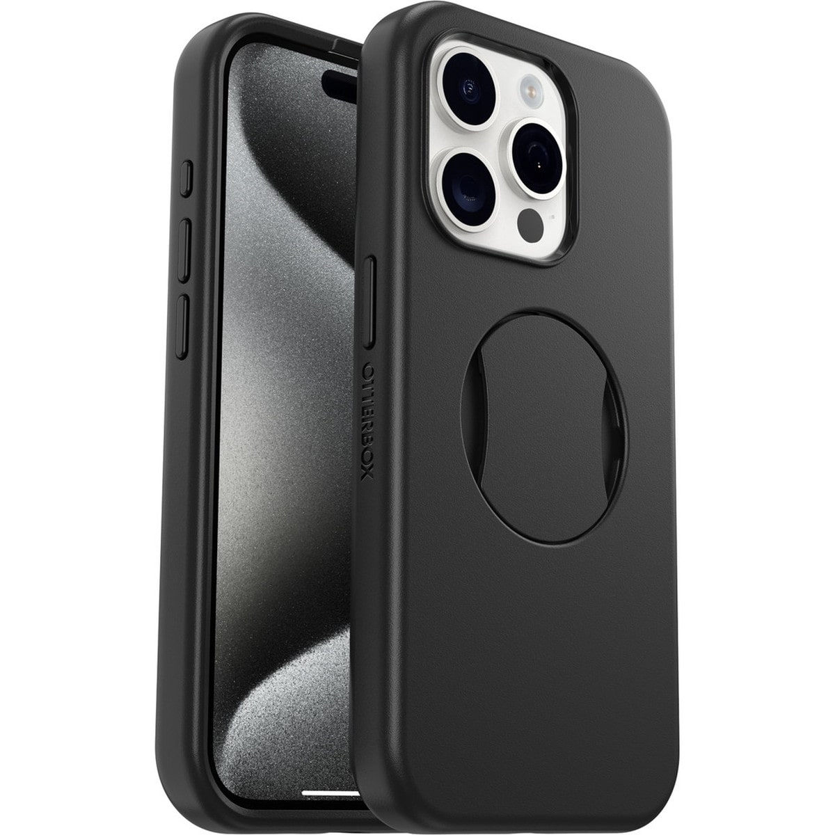 [OUTLET] iPhone 15 Pro スマホケース スマホカバー グリップ＆スタンド内蔵 MagSafe対応 耐衝撃 MILスペック Black(ブラック) OtterBox[オッターボックス] OtterGrip Symmetry[オッターグリップ シンメトリー] (77-93133)