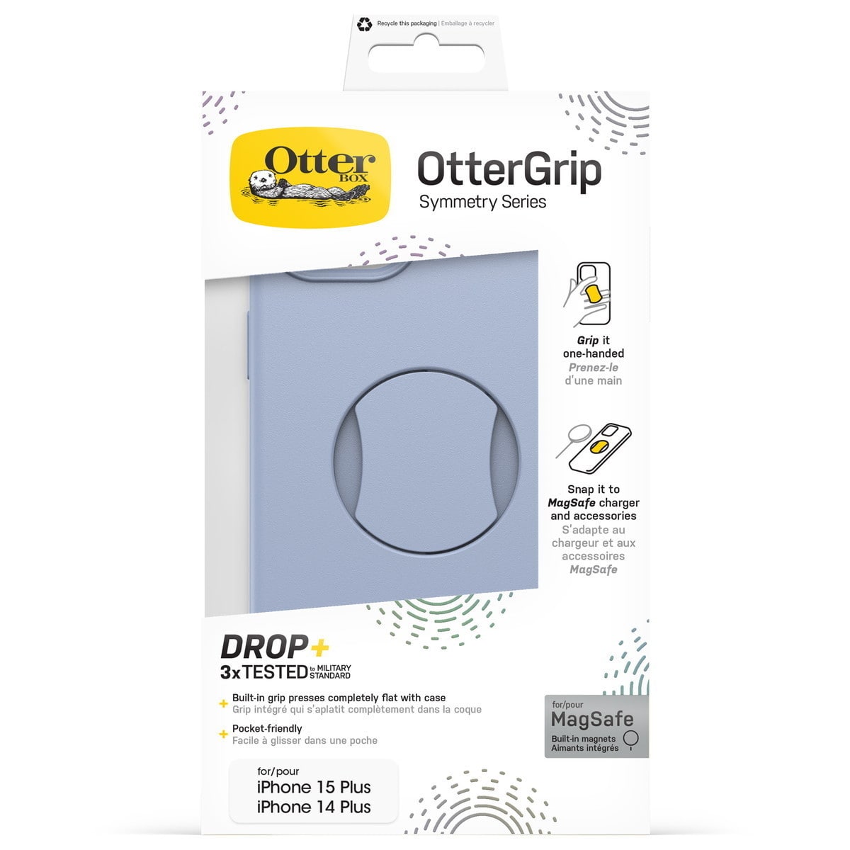 [OUTLET] iPhone 15 Plus スマホケース スマホカバー グリップ＆スタンド内蔵 MagSafe対応 耐衝撃 ユードゥーブルー(パープル) OtterBox[オッターボックス] OtterGrip Symmetry[オッターグリップ シンメトリー] (77-93160)