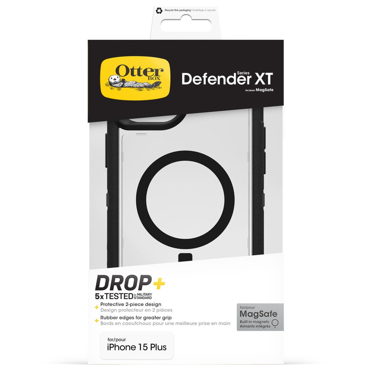 [OUTLET] iPhone 15 Plus iPhone 14 Plus スマホケース スマホカバー 耐衝撃 MILスペック MagSafe対応 ダークサイド(Clear/Black(クリア/ブラック)) OtterBox[オッターボックス] Defender[ディフェンダー] XT (77-93290)