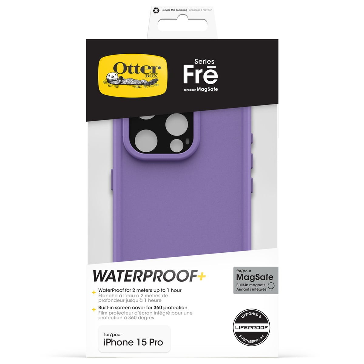 [OUTLET] iPhone 15 Pro ケース Fre 耐衝撃 MILスペック 防水 MagSafe プラム 77-93407 OtterBox オッターボックス (77-93407)