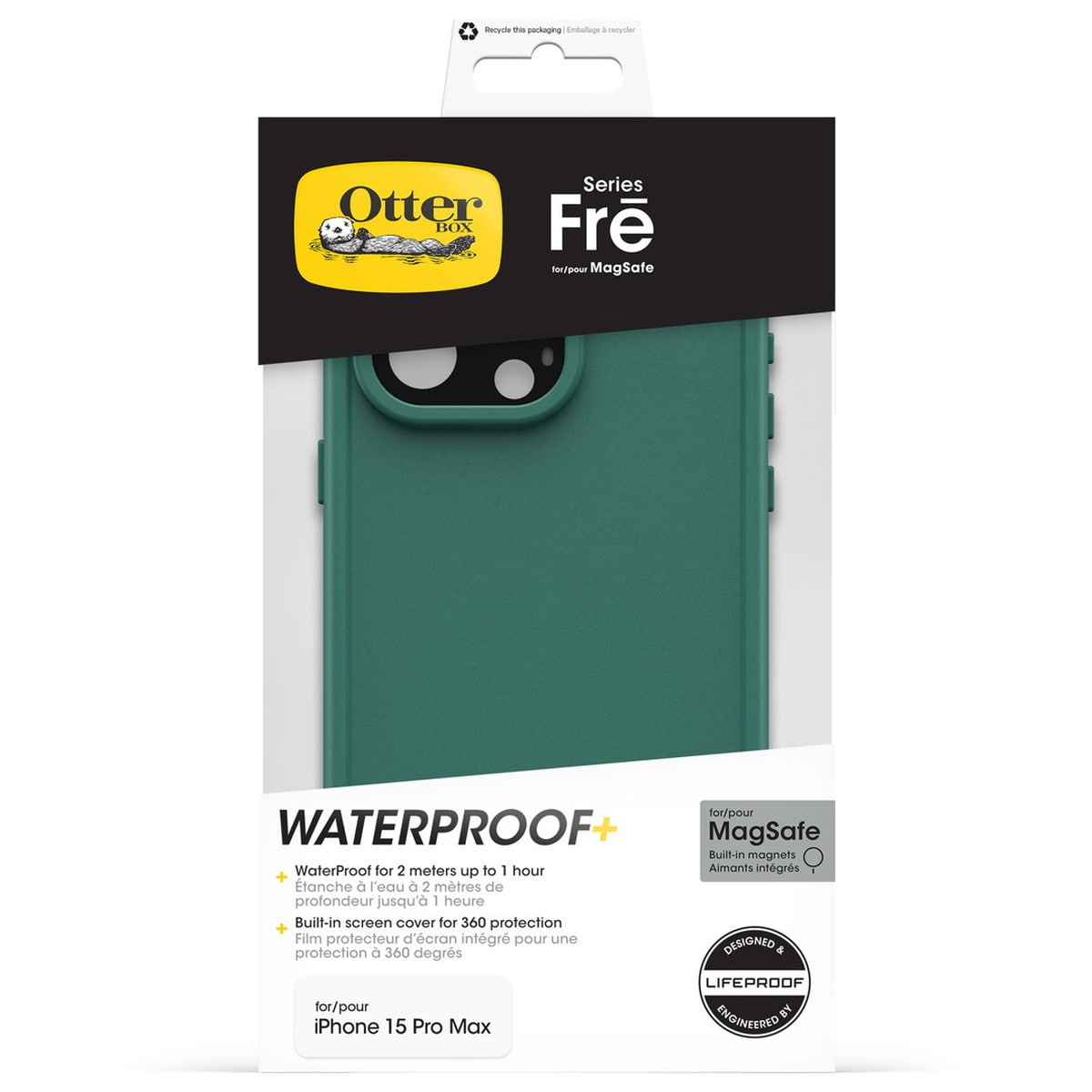 [OUTLET] iPhone 15 Pro Max ケース Fre 耐衝撃 MILスペック 防水 MagSafe パイン 77-93430 OtterBox オッターボックス (77-93430)