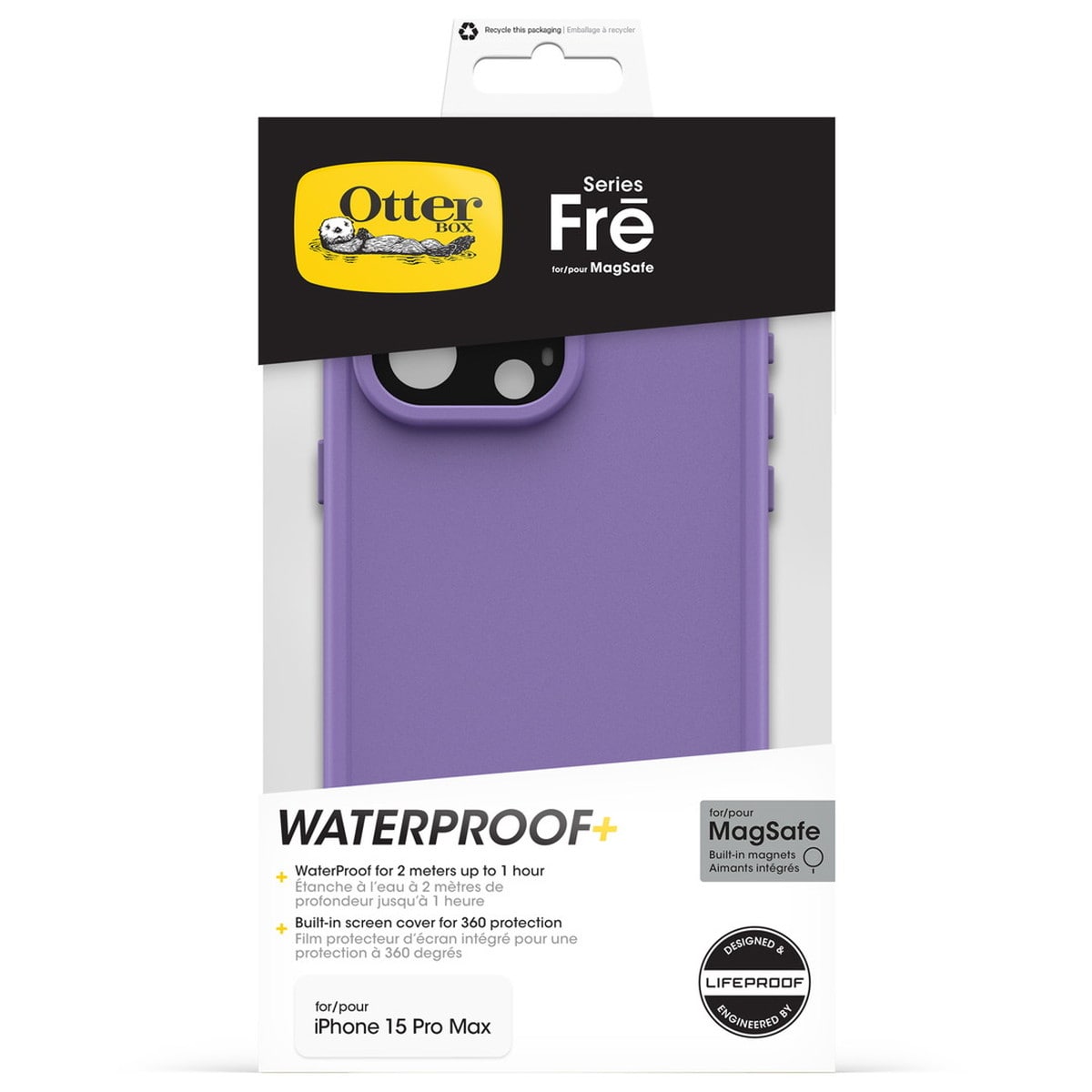 [OUTLET] iPhone 15 Pro Max ケース Fre 耐衝撃 MILスペック 防水 MagSafe プラム 77-93431 OtterBox オッターボックス (77-93431)