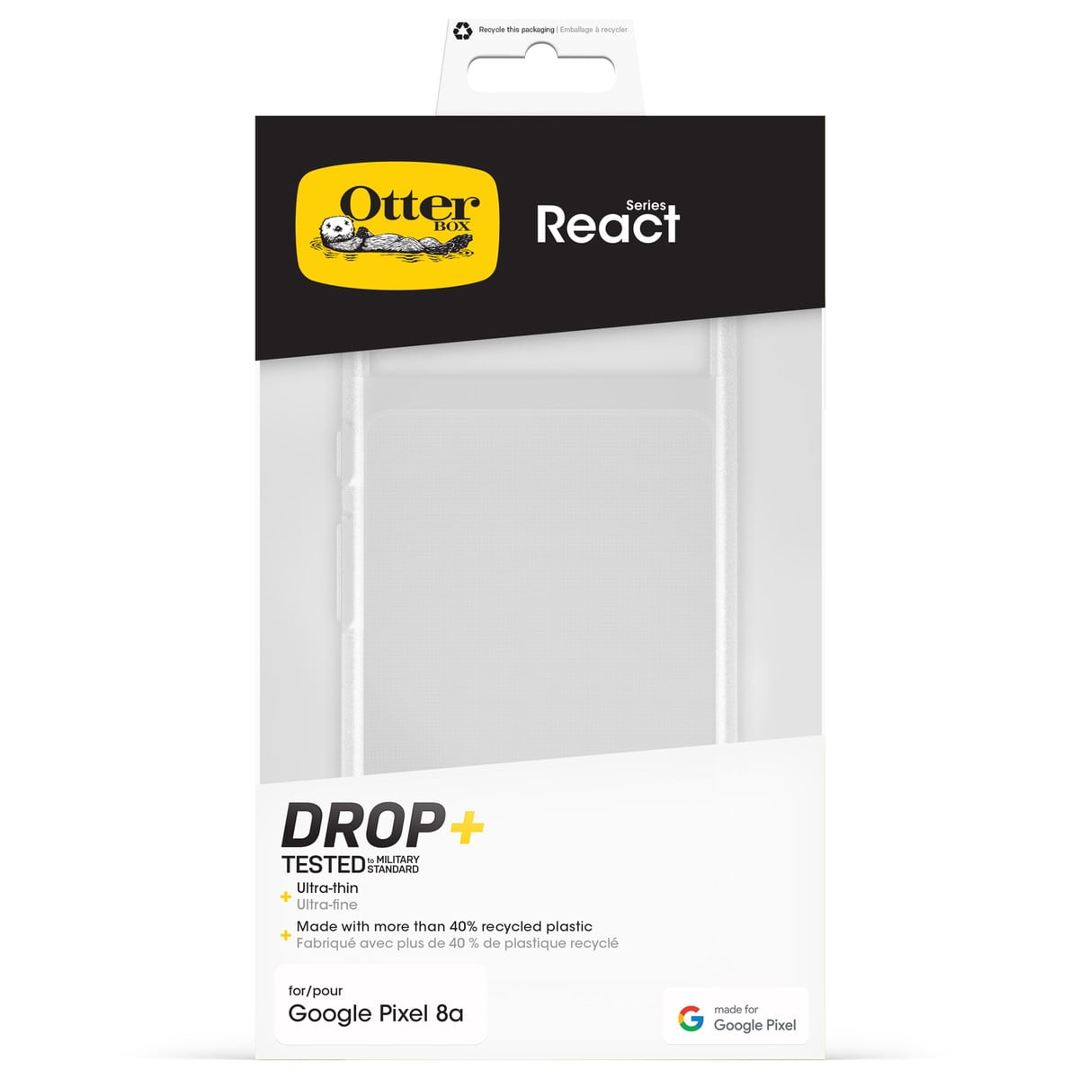 [OUTLET] Google Pixel 8 スマホケース スマホカバー Clear(クリア) OtterBox[オッターボックス] React[リアクト] 超薄型 (77-95309)