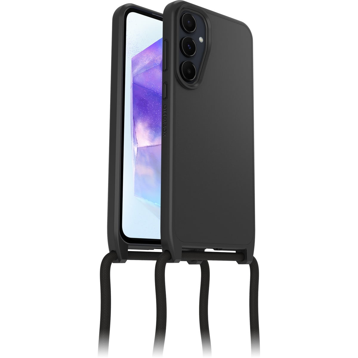 [OUTLET] Galaxy A55 5G スマホケース スマホカバー ネックレス型 ネックストラップ付 耐衝撃 (Black)ブラック OtterBox[オッターボックス] React [リアクト] Necklace(77-95422)