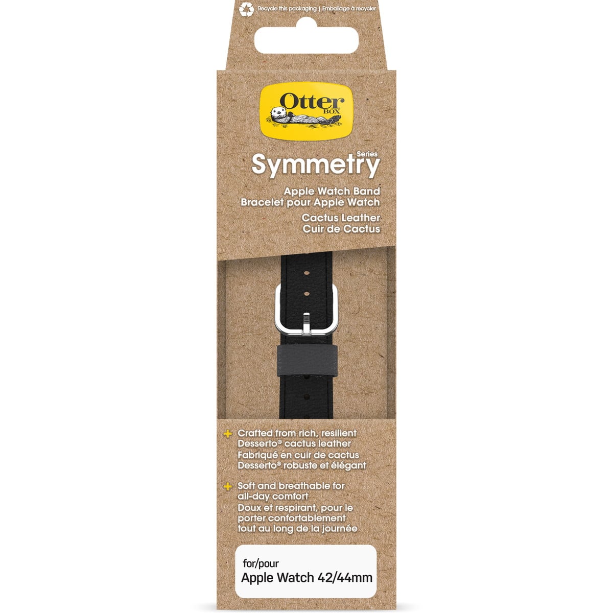 Apple Watch バンド (49/46/45/44mm)用 ブサボテンレザー フェイクレザー Black(ブラック) OtterBox[オッターボックス] グリーン 77-95600
