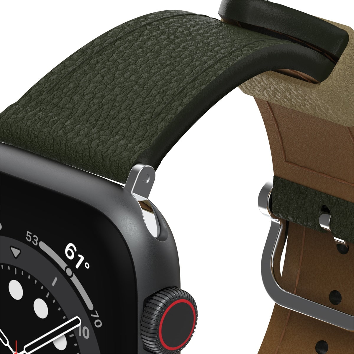 Apple Watchバンド (49/46/45/44mm) グリーン サボテンレザー フェイクレザー 色あせや傷に強い 通気性が良く快適 77-95601 OtterBox オッターボックス (77-95601) グリーン