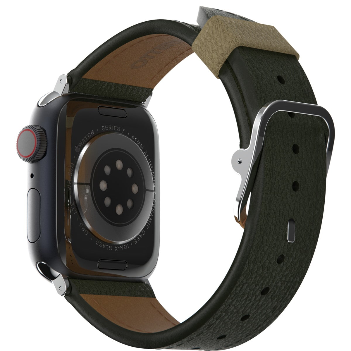 Apple Watchバンド (42/41/40/38mm) グリーン サボテンレザー フェイクレザー 色あせや傷に強い 通気性が良く快適 77-95605 OtterBox オッターボックス (77-95605) グリーン