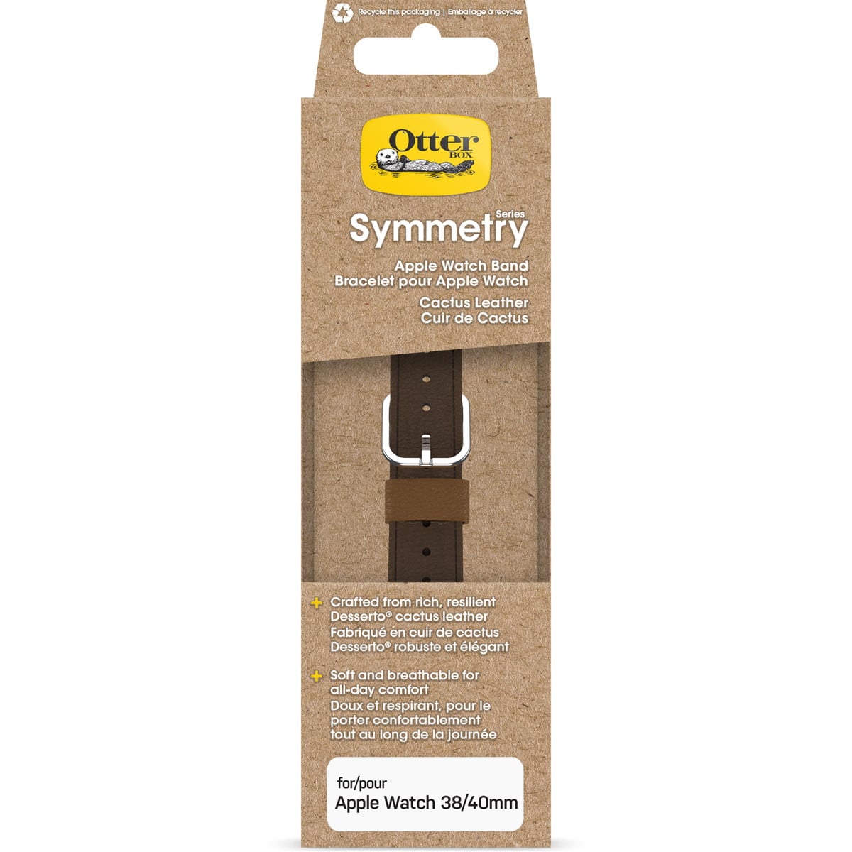 Apple Watch バンド (42/41/40/38mm)用 サボテンレザー フェイクレザー Brown(ブラウン) OtterBox[オッターボックス] ブラウン 77-95606