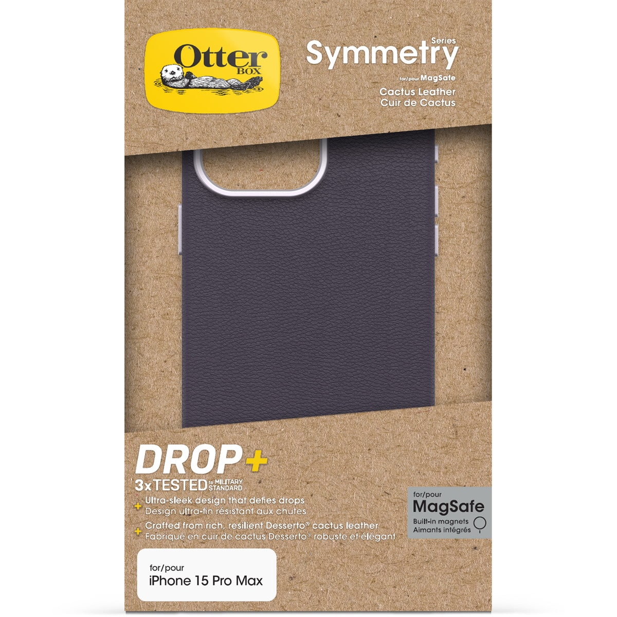 [OUTLET] iPhone 15 Pro Max スマホケース スマホカバー Plum Luxe(パープル) OtterBox[オッターボックス] Symmetry Cactus Leather[シンメトリー サボテレザー] (77-95764)