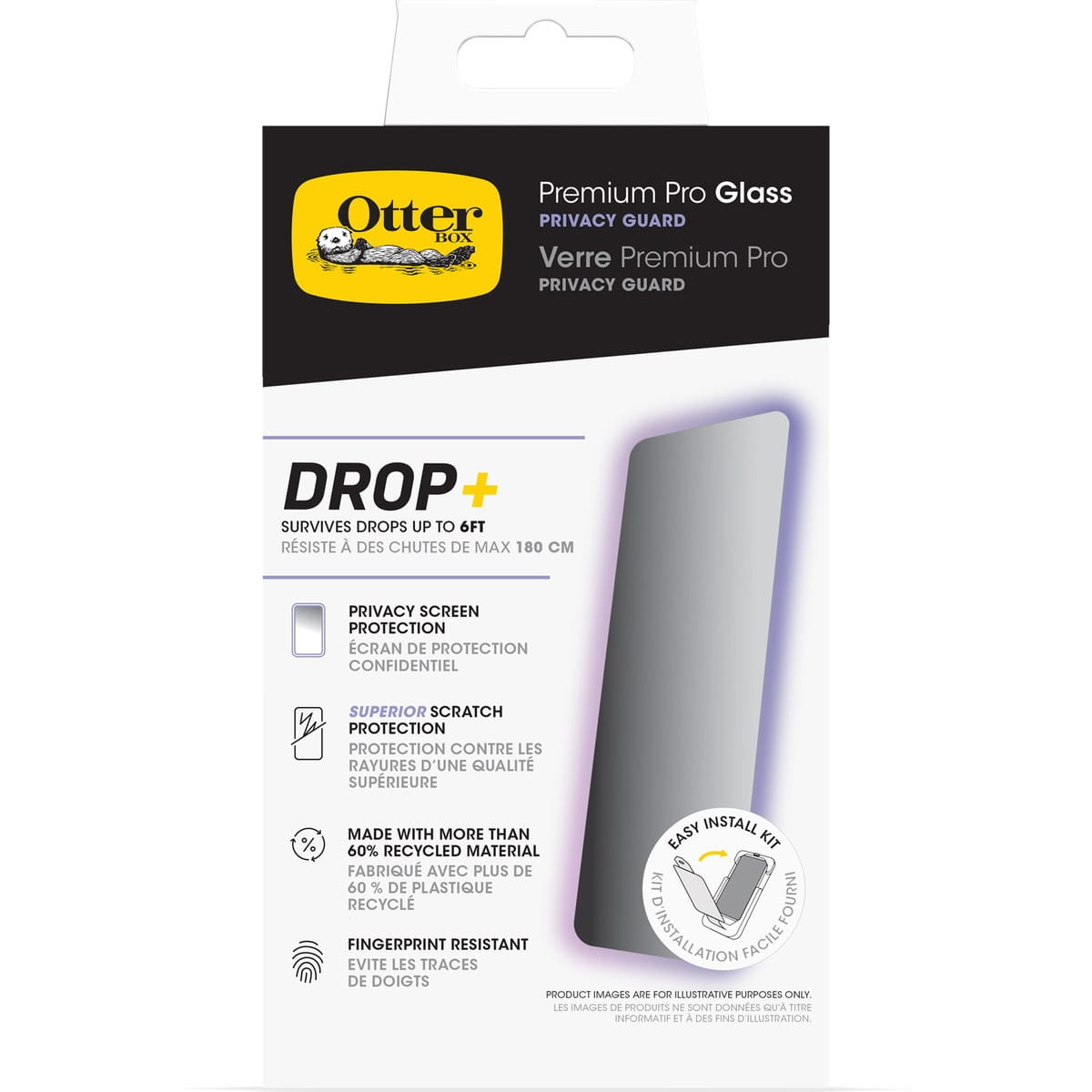 iPhone 16 ガラス フィルム Premium Pro Glass Privacy のぞき見防止 OtterBox オッターボックス (77-96215)