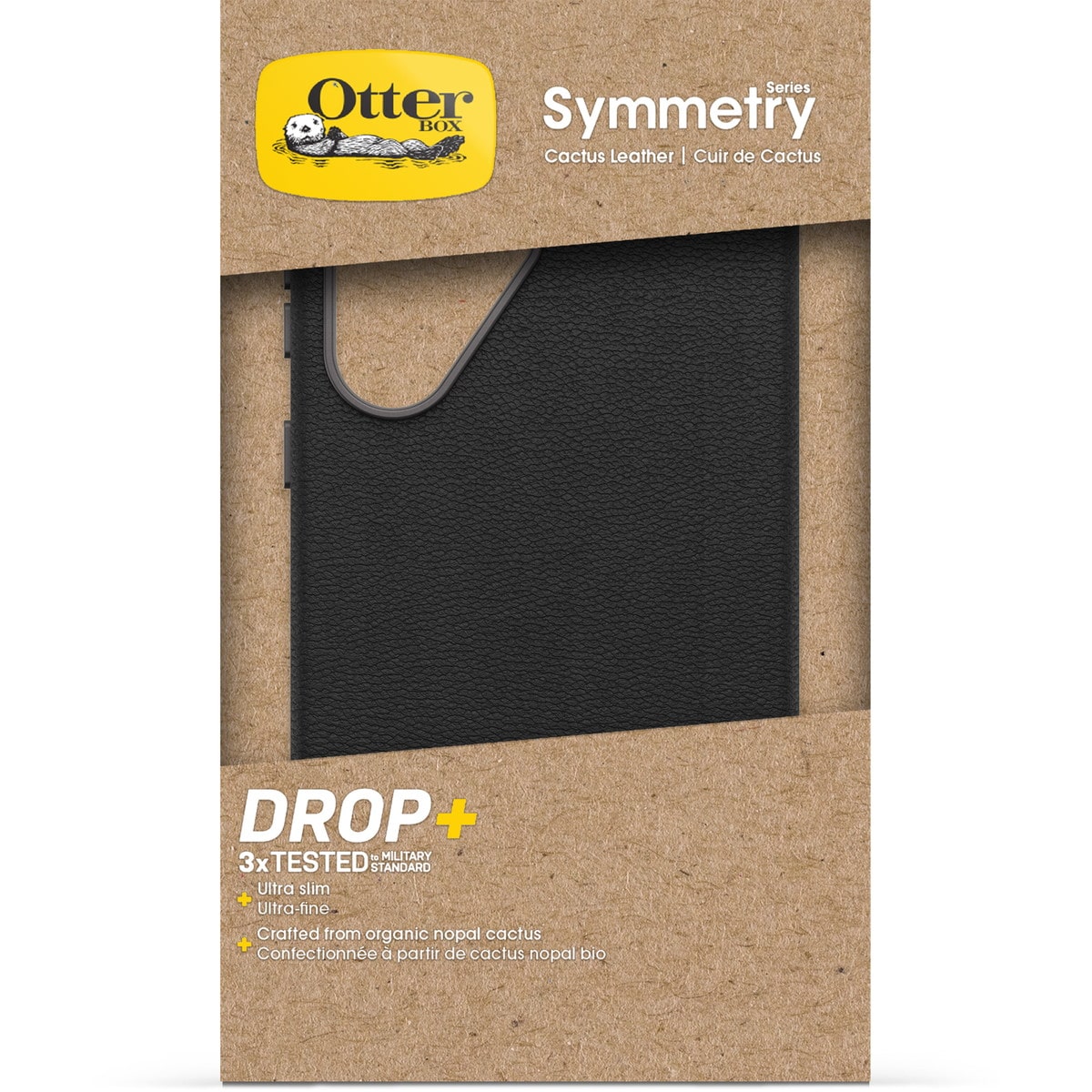 [OUTLET] Galaxy S25 Ultra  スマホケース スマホカバー Symmetry Cactus Leather サボテンレザー 植物性レザー 耐衝撃 ブラック ノアールアッシュ (77-97507) ブラック