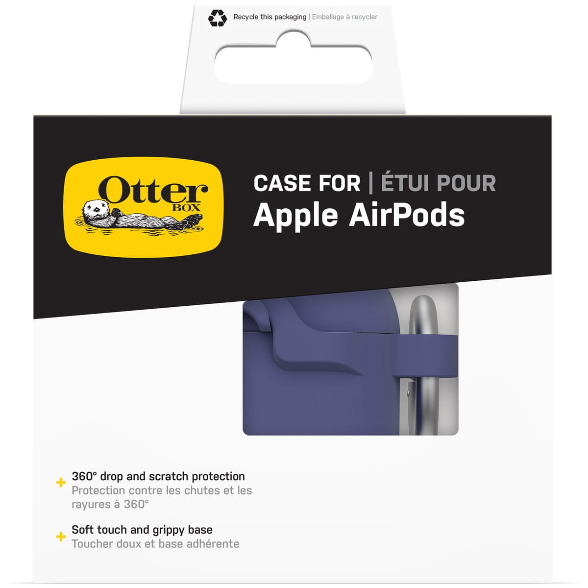 [OUTLET] AirPods（第4世代）ケース ワイヤレス充電対応 耐衝撃 カラビナ付き パープル スペースカデット (77-97894) パープル