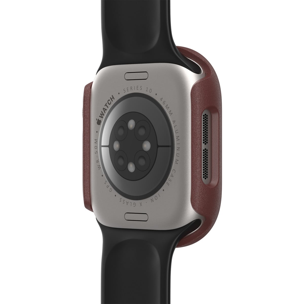 AppleWatch Series 10 アップルウォッチ10対応 46mm用カバー Watch Bumper ブラウン ワインレッド ユニオンステーション (77-97898) ブラウン