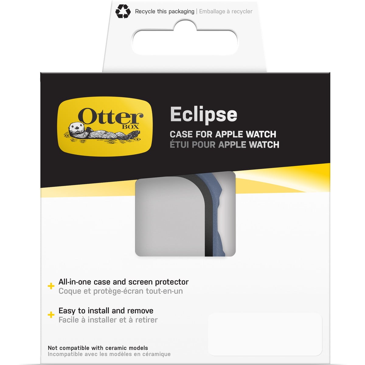 AppleWatch Series 10 アップルウォッチ10対応 46mm用カバー Eclipse Case スクリーンプロテクタ一体型 ブルー ベイビーブルージーンズ (77-97907) ブルー