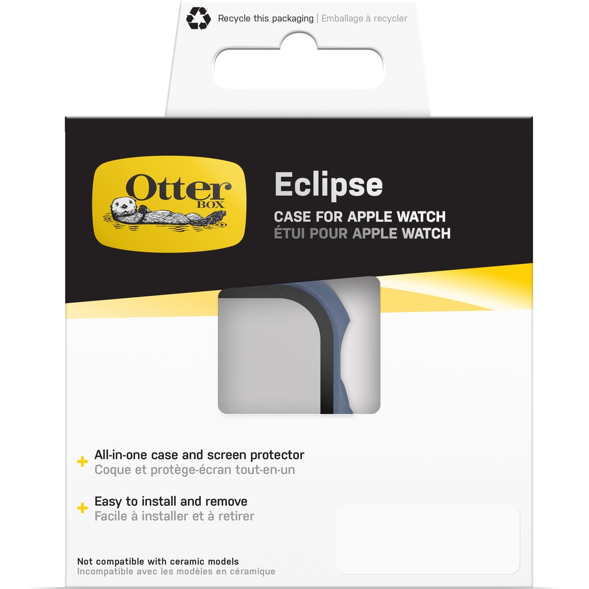 AppleWatch Series 10 アップルウォッチ10対応 42mm用カバー Eclipse Case スクリーンプロテクタ一体型 ブルー ベイビーブルージーンズ (77-97912) ブルー