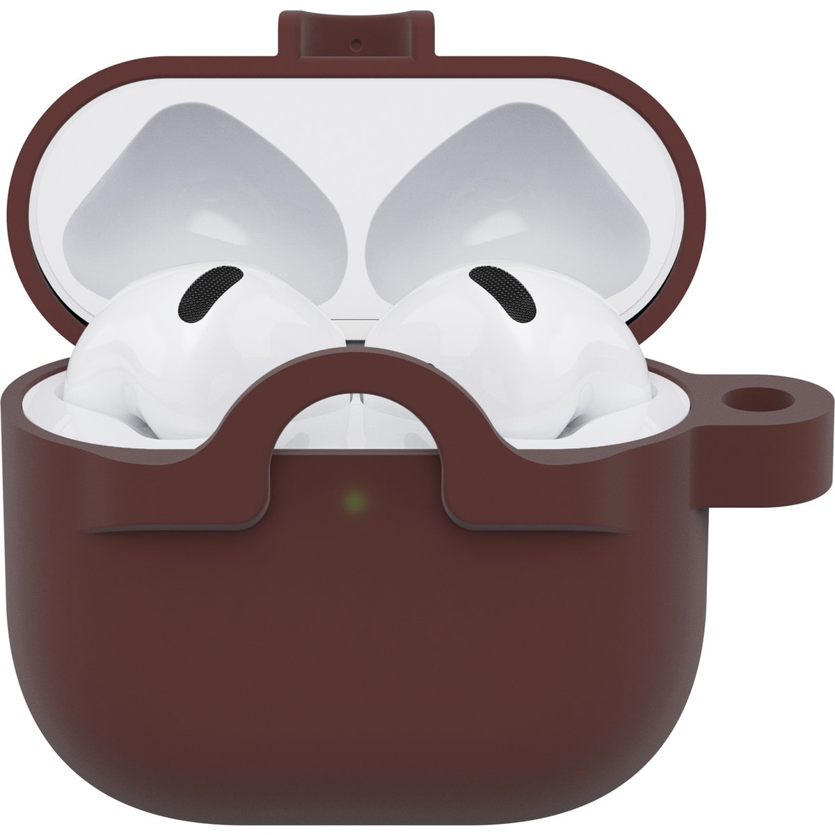 [OUTLET] AirPods（第4世代）ケース ワイヤレス充電対応 耐衝撃 カラビナ付き ブラウン 茶色 ウェルレッド (77-97892) ブラウン