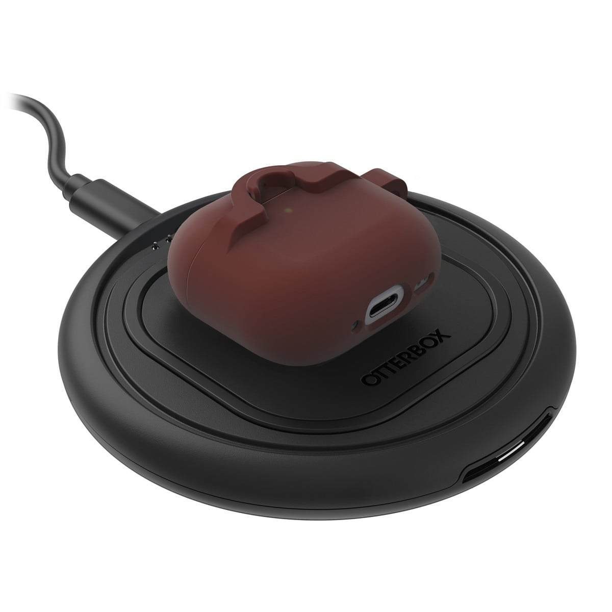 [OUTLET] AirPods（第4世代）ケース ワイヤレス充電対応 耐衝撃 カラビナ付き ブラウン 茶色 ウェルレッド (77-97892) ブラウン