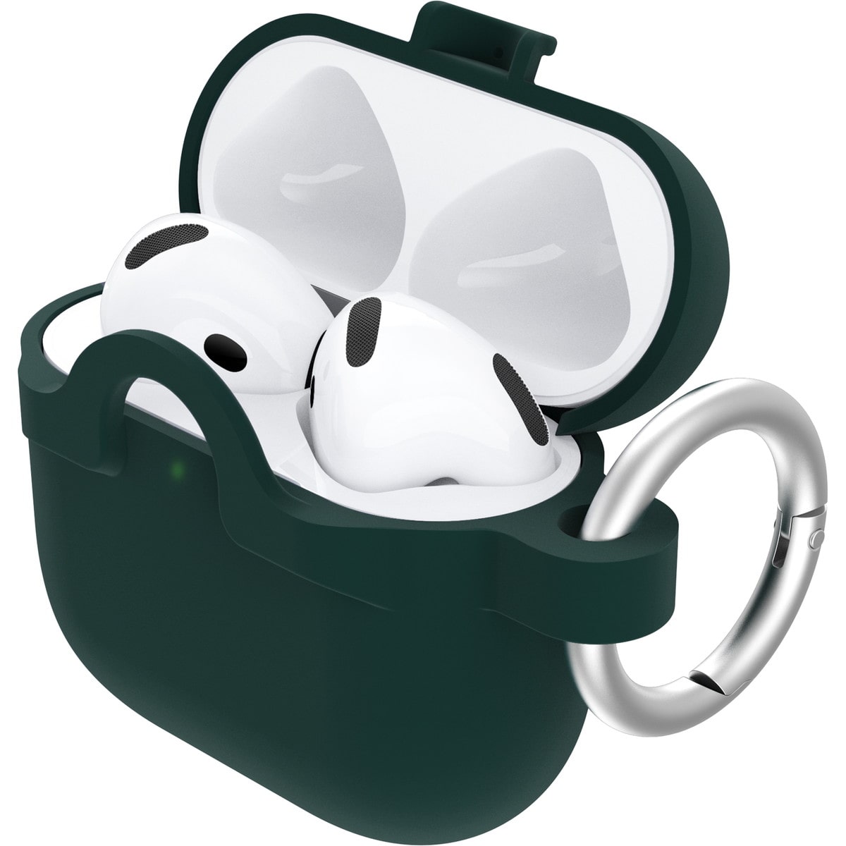 [OUTLET] AirPods（第4世代）ケース ワイヤレス充電対応 耐衝撃 カラビナ付き グリーン 深緑 ジュビリー (77-97893) グリーン