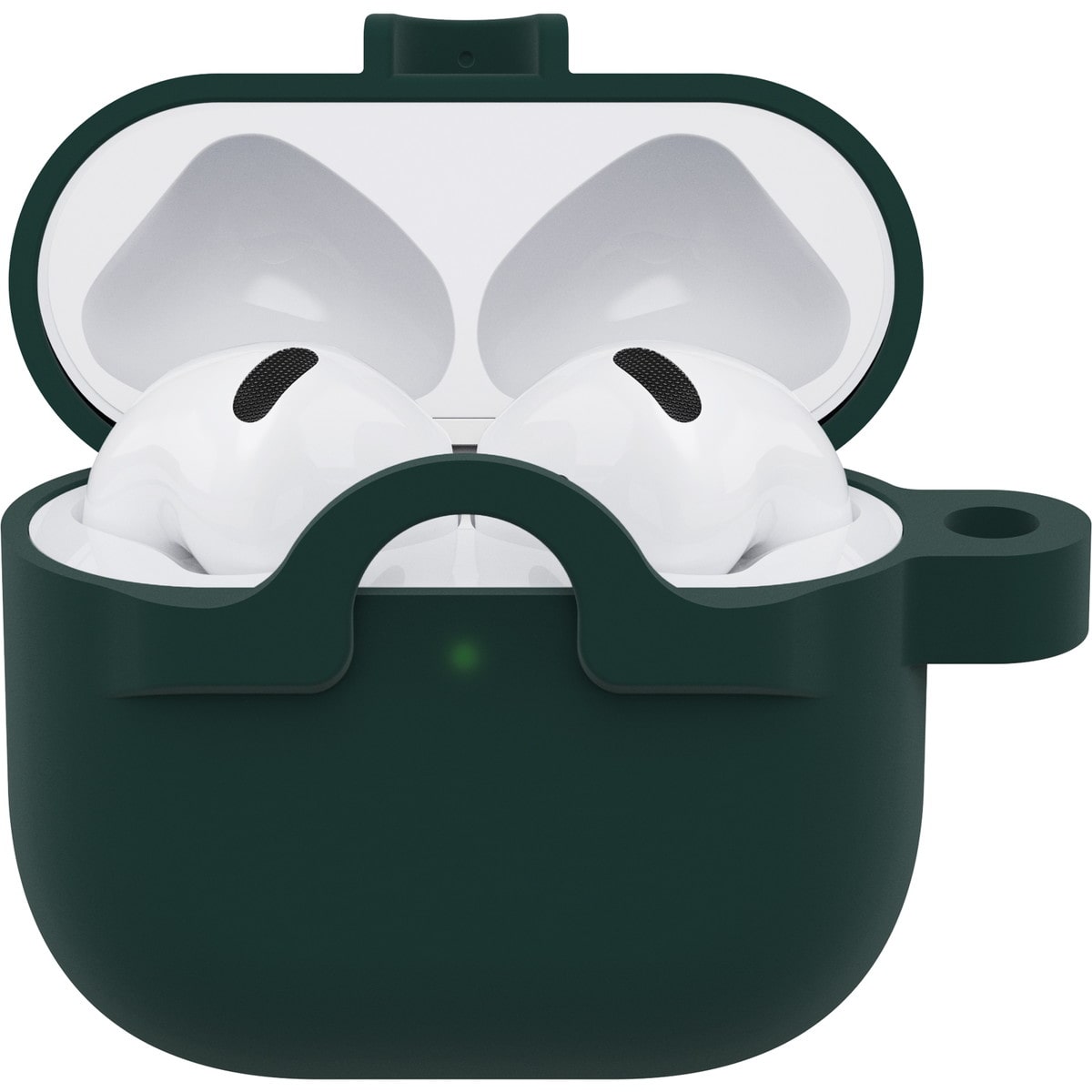 [OUTLET] AirPods（第4世代）ケース ワイヤレス充電対応 耐衝撃 カラビナ付き グリーン 深緑 ジュビリー (77-97893) グリーン