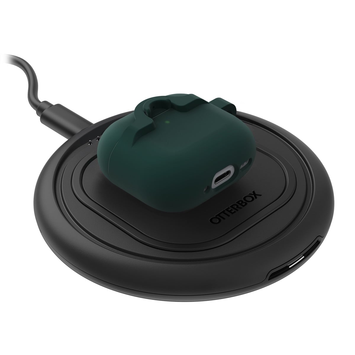 [OUTLET] AirPods（第4世代）ケース ワイヤレス充電対応 耐衝撃 カラビナ付き グリーン 深緑 ジュビリー (77-97893) グリーン