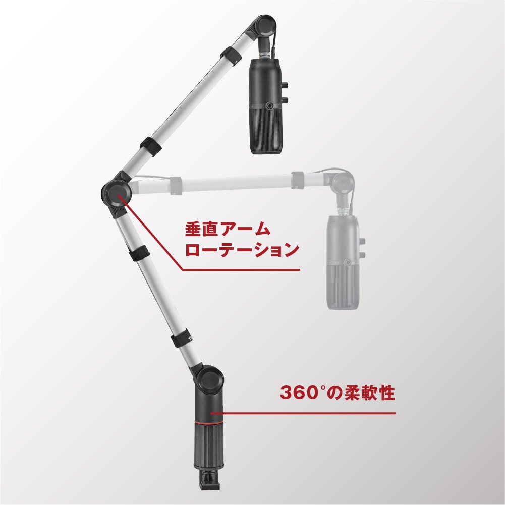 マイクアームスタンド FLEX Stand S5 Thronmax[スロンマックス] ゲームストリーミングに最適 ショックマウント対応 デスクアーム式 (MG-S5) シルバー