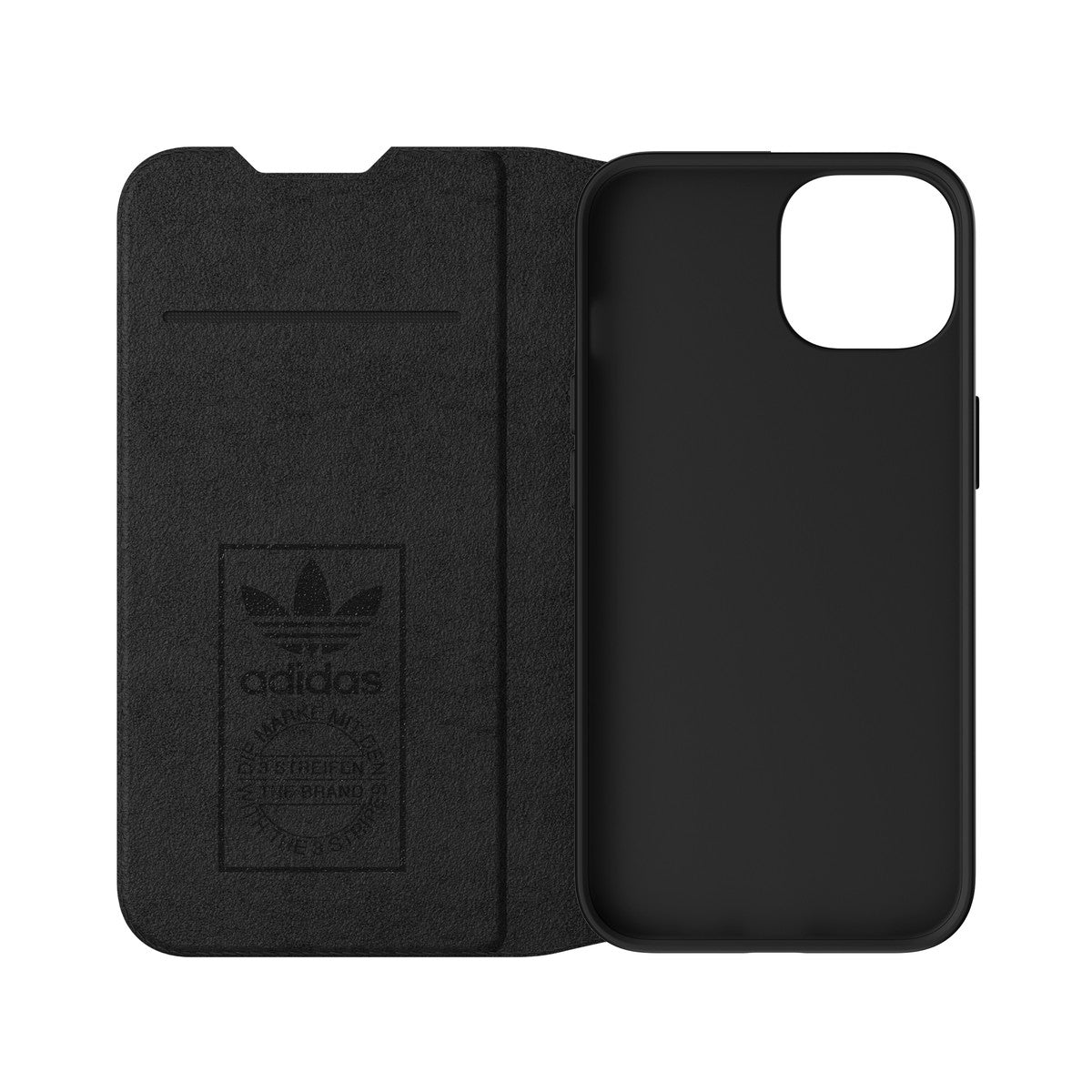 [OUTLET] iPhone 14 スマホケース スマホカバー BOOKLET SAMBA(サンバ)シリーズ Black(ブラック)/White(ホワイト) ロゴ 手帳型 カードスリットあり adidas Originals[アディダス オリジナルス] ブラック 50195 (GC2940)