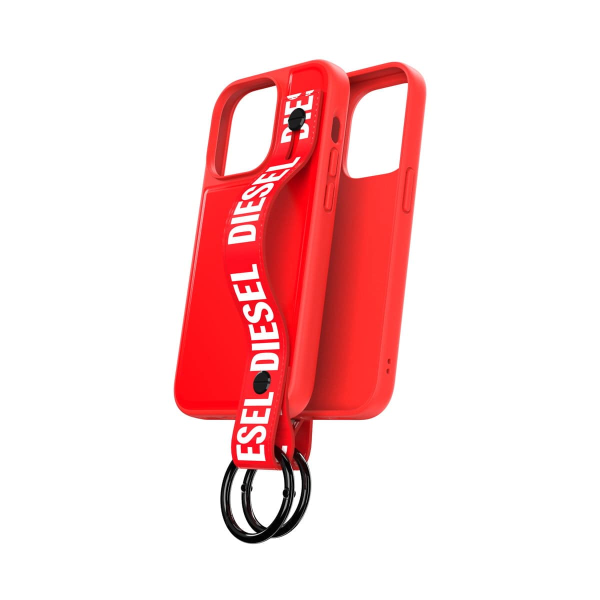 [OUTLET] iPhone 14 Pro スマホケース スマホカバー ハンドストラップ Red(レッド)/White(ホワイト) Handstrap スタンド機能 リング付 DIESEL[ディーゼル] レッド/ホワイト 50287