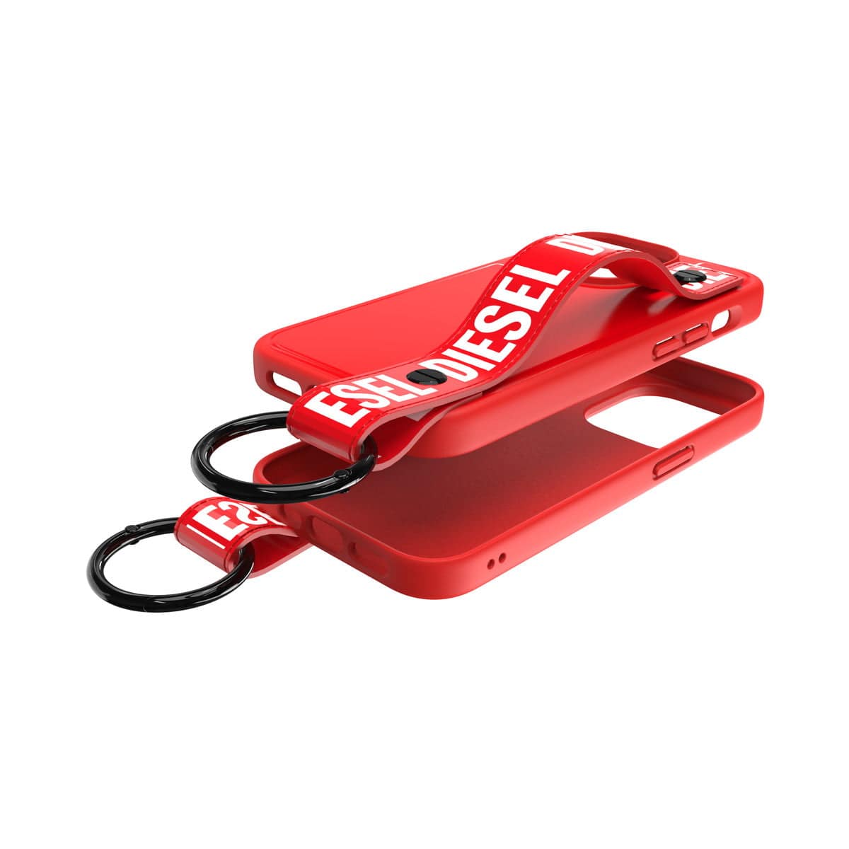 [OUTLET] iPhone 14 Pro スマホケース スマホカバー ハンドストラップ Red(レッド)/White(ホワイト) Handstrap スタンド機能 リング付 DIESEL[ディーゼル] レッド/ホワイト 50287