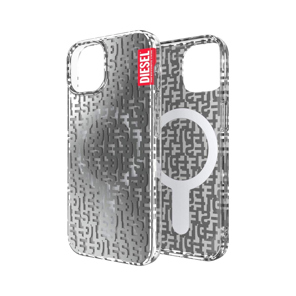 [OUTLET] iPhone 14 スマホケース スマホカバー モノグラム MagSafe対応 clear(クリア)/Silver(シルバー) DIESEL[ディーゼル] クリア/シルバー 50297