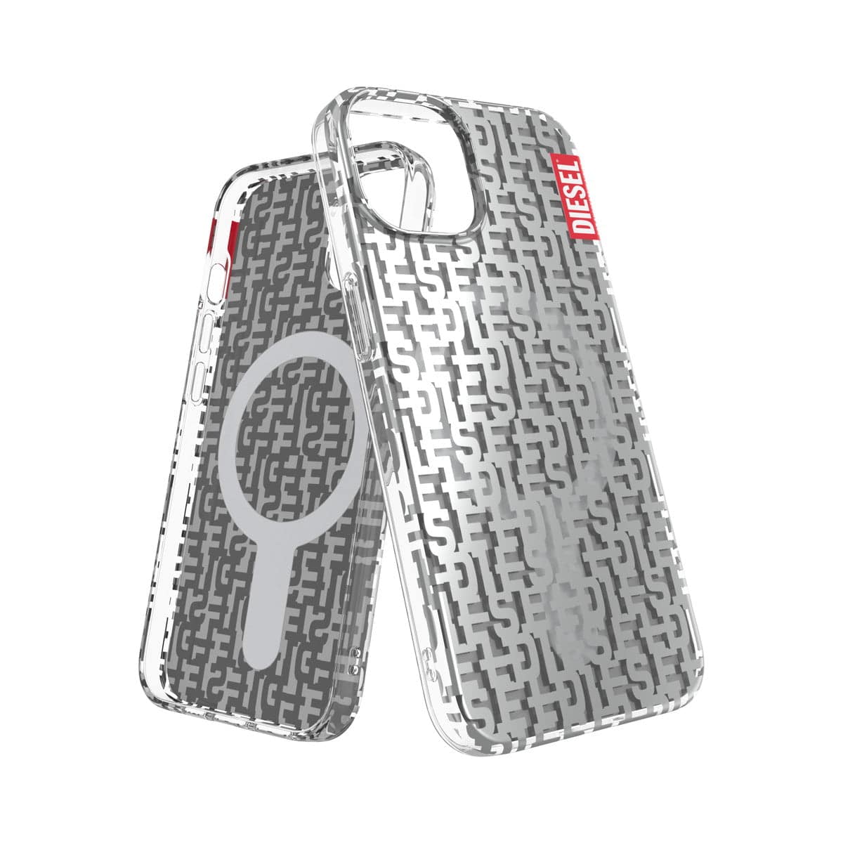 [OUTLET] iPhone 14 スマホケース スマホカバー モノグラム MagSafe対応 clear(クリア)/Silver(シルバー) DIESEL[ディーゼル] クリア/シルバー 50297