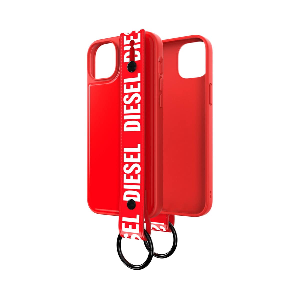[OUTLET] iPhone 14 Plus スマホケース スマホカバー ハンドストラップ Red(レッド)/White(ホワイト) Handstrap スタンド機能 リング付 DIESEL[ディーゼル] レッド/ホワイト 51498