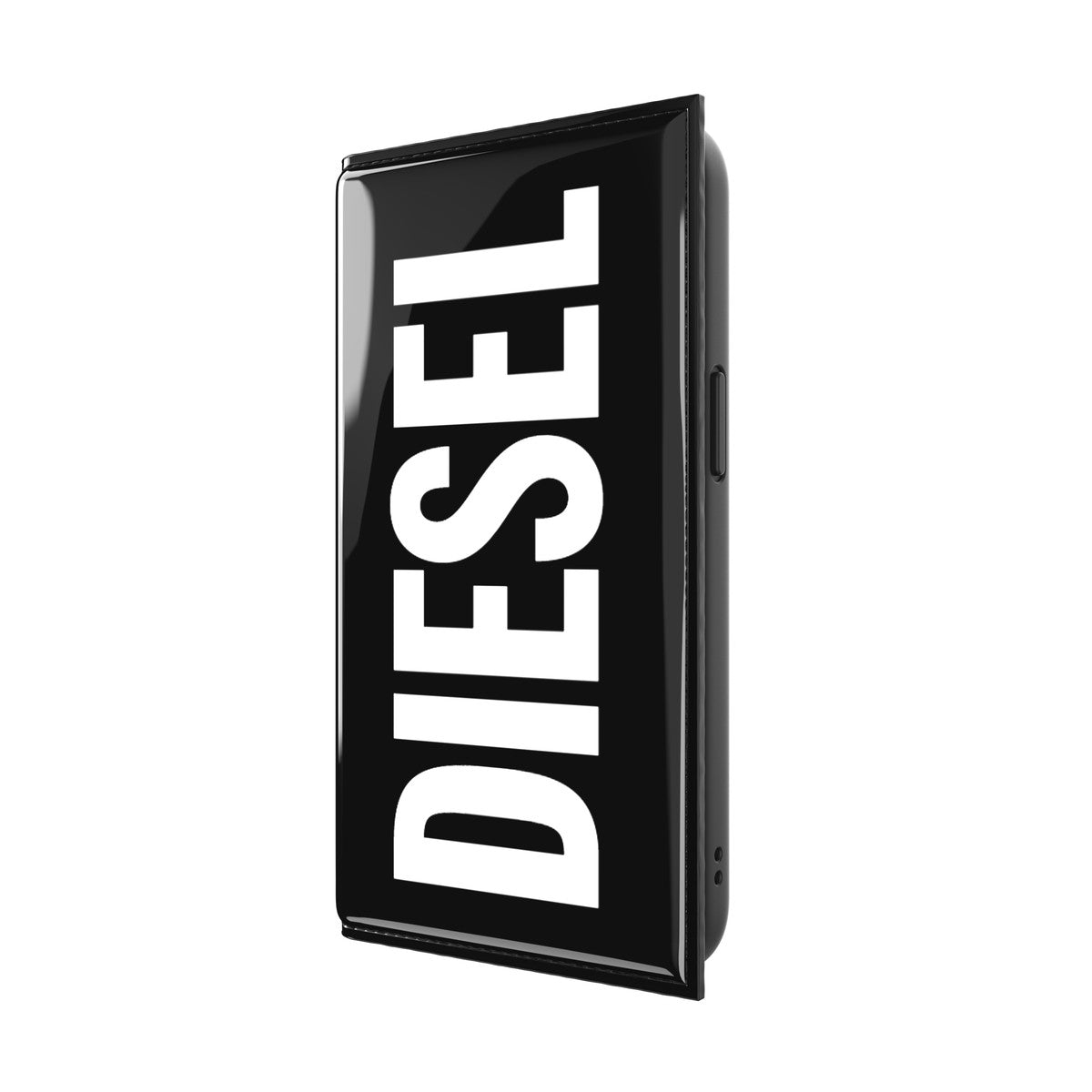 [OUTLET] iPhone 14 スマホケース スマホカバー Wallet Booklet Black(ブラック)/White(ホワイト) 手帳型 ロゴ ポケット/カードスリット搭載 DIESEL[ディーゼル] ブラック 51502