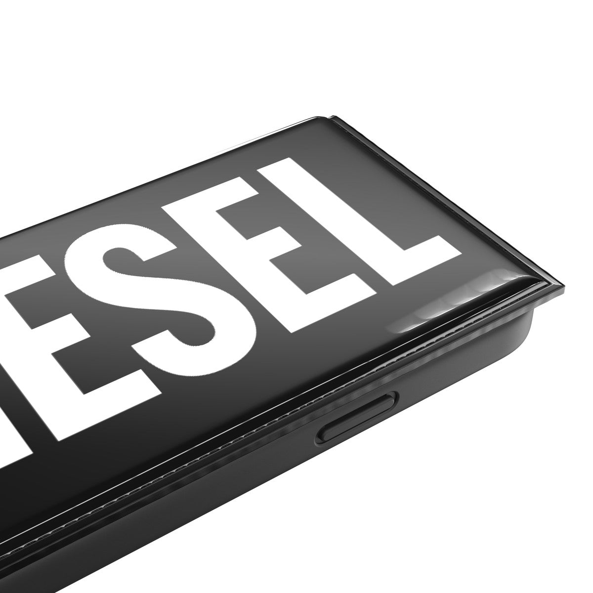 [OUTLET] iPhone 14 Plus スマホケース スマホカバー Wallet Booklet Black(ブラック)/White(ホワイト) 手帳型 ロゴ ポケット/カードスリット搭載 IESEL[ディーゼル] (51503) ブラック