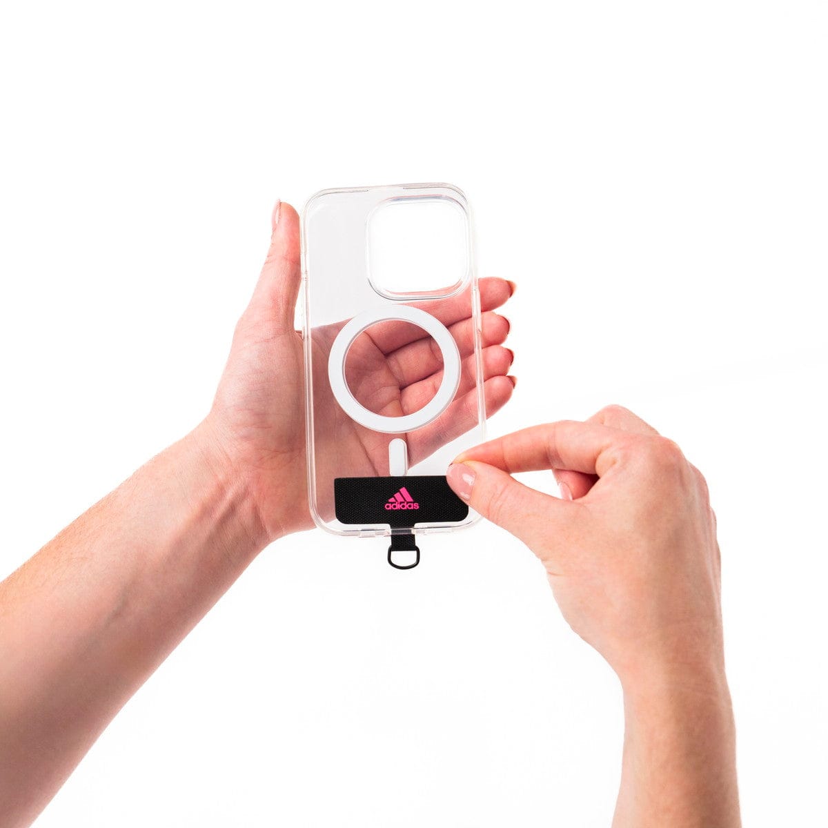 [OUTLET] フォンネックストラップ ショルダーストラップ ワイド幅 フォンタブ付 Universal Necklace Wide Lucid Pink(ルーシッドピンク)/Black(ブラック) adidas SPORTSWEAR[アディダス スポーツウェア] ピンク/ブラック 53686 (IR3627)