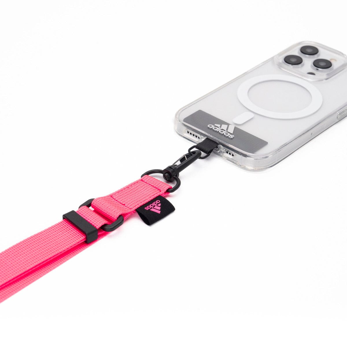 [OUTLET] フォンネックストラップ ショルダーストラップ ワイド幅 フォンタブ付 Universal Necklace Wide Lucid Pink(ルーシッドピンク)/Black(ブラック) adidas SPORTSWEAR[アディダス スポーツウェア] ピンク/ブラック 53686 (IR3627)