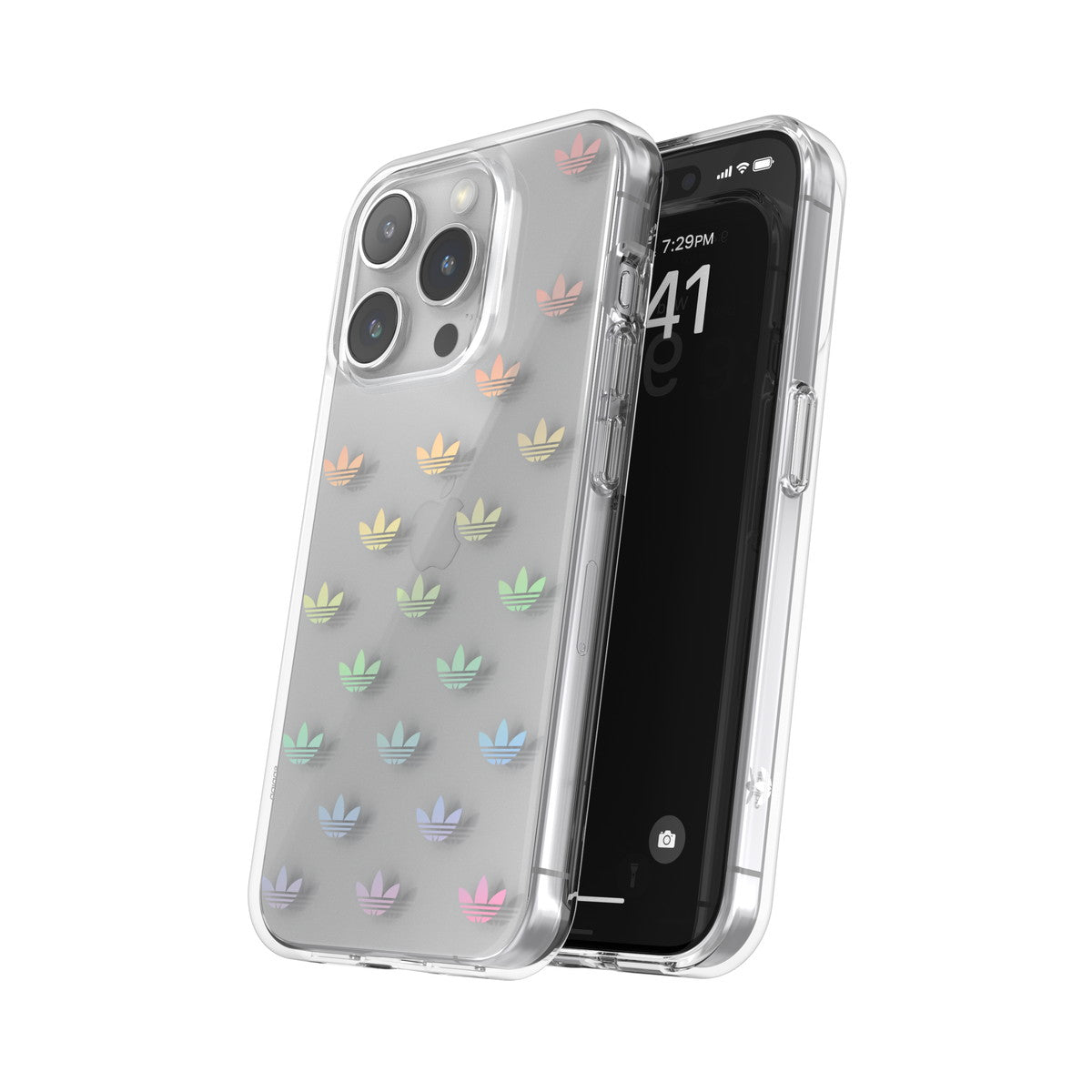 [OUTLET] iPhone 15 Pro スマホケース スマホカバー カラフルホログラフィック ロゴ ENTRY Colorful Clear(クリア) adidas Originals[アディダス オリジナルス] クリア/カラフル 53821 (IR3861)
