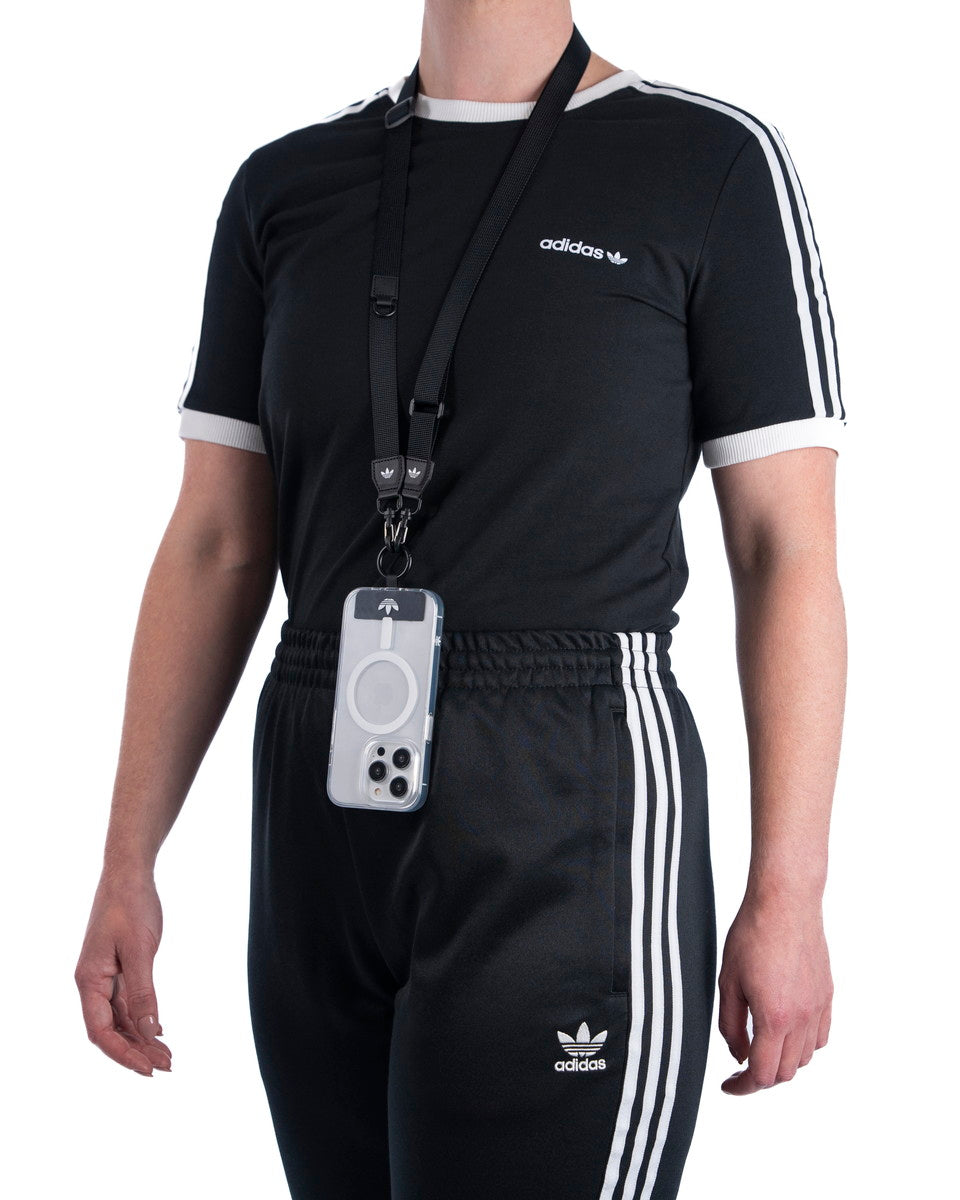 [OUTLET] ネックストラップ ショルダーストラップ ワイド幅 Black(ブラック)/White(ホワイト) Necklace Wide ロゴ adidas Originals[アディダス オリジナルス] ブラック 53839 (IR3878)