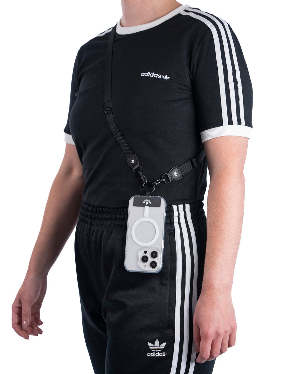 [OUTLET] ネックストラップ ショルダーストラップ ワイド幅 Black(ブラック)/White(ホワイト) Necklace Wide ロゴ adidas Originals[アディダス オリジナルス] ブラック 53839 (IR3878)