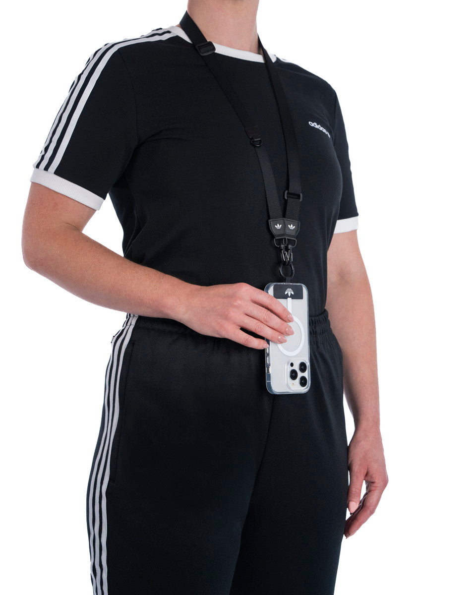 [OUTLET] ネックストラップ ショルダーストラップ ワイド幅 Black(ブラック)/White(ホワイト) Necklace Wide ロゴ adidas Originals[アディダス オリジナルス] ブラック 53839 (IR3878)