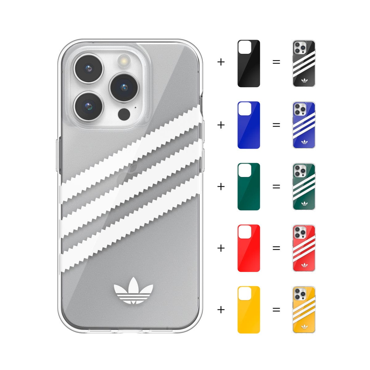 [OUTLET] iPhone 15 Pro スマホケース スマホカバー SAMBA(サンバ)シリーズ 5色カラーカスタム 3 STRIPES CLEAR w/5 films ロゴ 着せ替え クリア (53893(IR3932)) クリア/カラフル